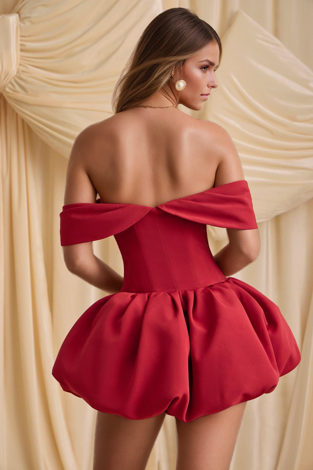 A-Line/Princess Satin Off-the-Shoulder Sleeveless Short/Mini Homecoming Dress