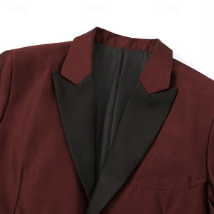 Men's Wedding Party Suits Peak Business Solid Colored Plus Size 3 Piece Single Breasted One-button