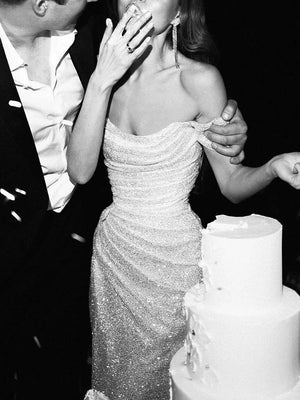 Mermaid Evening Gown Sequin Dress Prom Sweep / Brush Train Sleeveless Off The Shoulder Satin with Slit Masquerade Dress