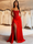 A Line Elegant Evening Dress V Neck Long Sleeves Floor Length Formal Elegant Dress with Sequins