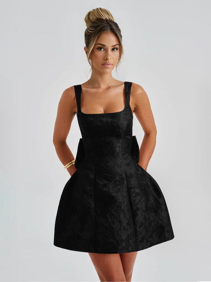 A Line/Princess Christmas Party Dresses Short/Mini Spaghetti Straps Sleeveless With Detachable Bow Cocktail