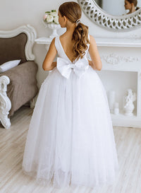 A-Line/Princess Girl Dresses with Bowknot & Beading