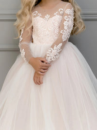 A-Line/Princess Scoop Flower Girl Dresses With Bowknot