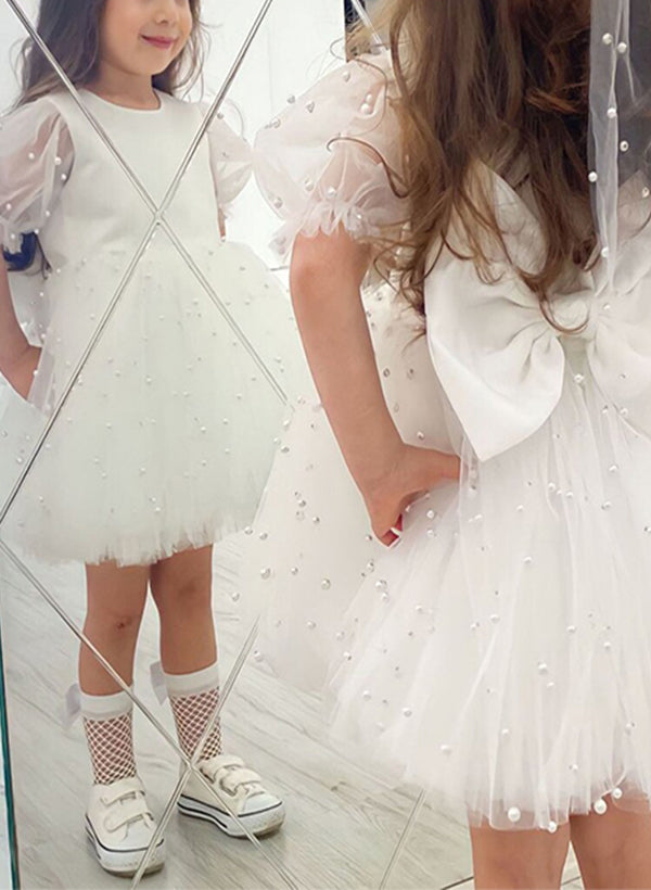 带蝴蝶结花童礼服