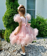 Ball Gown Princess Tulle Little Girl Party Dresses with Beading