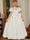 A-Line/Princess Scoop Neck Short Sleeves Floor-Length Flower Girl Dress with Ruffles