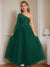 A-Line/Princess One-Shoulder Floor-Length Flower Girl Dress with Appliques