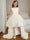 Ball-Gown Scoop Neck Sleeveless Asymmetrical Flower Girl Dress with Bowknot