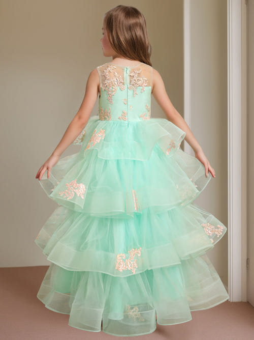 Ball-Gown Scoop Neck Sleeveless Floor-Length Flower Girl Dress