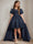 Ball-Gown Scoop Neck Short Sleeves Knee-Length Flower Girl Dress with Appliques