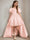 Ball-Gown Scoop Neck Short Sleeves Knee-Length Flower Girl Dress with Appliques