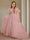 Ball-Gown Jewel Neck Short Sleeves Floor-Length Flower Girl Dress with Lace