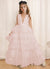 Ball-Gown V-Neck Sleeveless Floor-Length Flower Girl Dress With Ruffles
