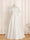 A-Line/Princess Off-the-Shoulder Short Sleeves Floor-Length Flower Girl Dress with Ruffles