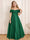 A-Line/Princess Off-the-Shoulder Short Sleeves Floor-Length Flower Girl Dress with Ruffles