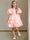 圆领短袖及膝花朵女童礼服带蝴蝶结