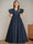 A-Line/Princess V-Neck Short Sleeves Floor-Length Flower Girl Dress with 3D Flowers