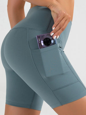 Women's Solid Color Sports Simple Shapewear Pants with Pockets