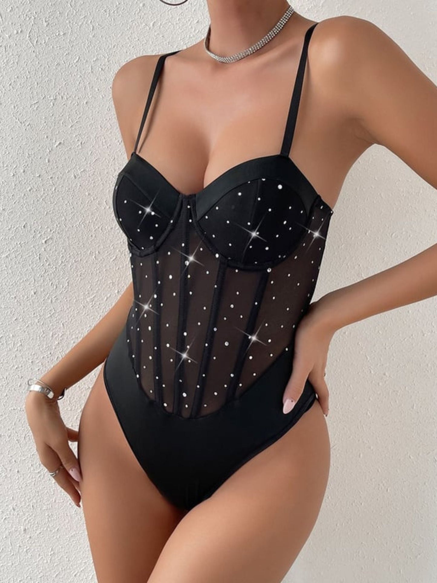 Women's Bodysuit Daily Sexy Sequins Breathable Shapewear
