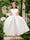 Ivory Satin Flower Girl Ball Gown with Sash Bow | Ankle-Length Tulle Dress