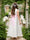 Ivory Satin Flower Girl Ball Gown with Sash Bow | Ankle-Length Tulle Dress