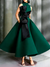 Ball Gown High Neck Cocktail Dresses Ankle-Length Color Block Elegant Formal Gown with Bowknot