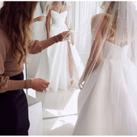 A-Line/Princess Sweetheart Wedding Dresses Court Train With Split Front