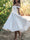 A-Line/Princess Off-the-Shoulder Tea-Length Satin Elegant Gown Wedding Dress
