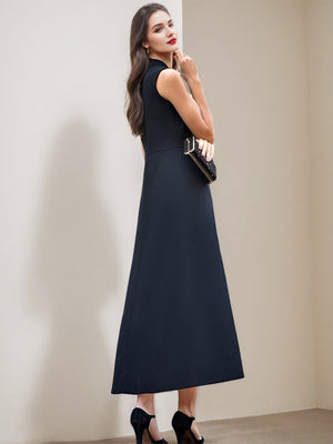 Sheath/Column V-neck Sleeveless Asymmetrical Elegant Wedding Guest Dress