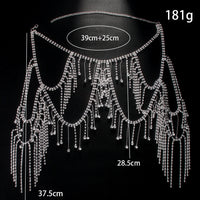 Luxury Elegant Rhinestone Tassel Body Chain Dress Accessories