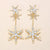 Fashion Hexagram Gold Rhinestone High End Elegant Earrings