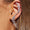 几何简约莱茵石翅膀耳环