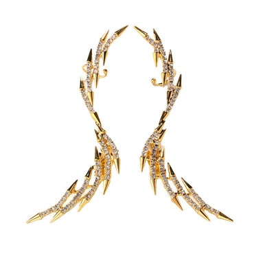 Geometric Minimalist Rhinestone Wing Earrings