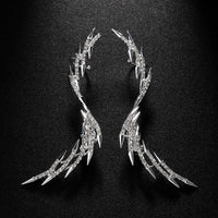 Geometric Minimalist Rhinestone Wing Earrings