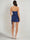 Sheath/Column Stretch Polyester Party Dresses Short/Mini Off Shoulder Sleeveless With Pleats