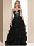 A-Line/Princess Tulle Sweetheart Sleeveless Floor-Length Prom Dresses With Decorated rhinestone bow