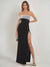 Sheath/Column Wedding Guest Dress One Shoulder Sleeveless Ankle Length Prom Dress With Side Split Ruffles