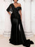 Trumpet/Mermaid One Shoulder Sleeveless Floor-Length Wedding Guest Dresses With Sequined