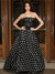 A-Line/Princess Satin Sweethear&Appliques Lace Sleeveless Floor-Length Prom Dresses With Polka Dots