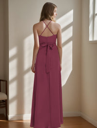A-Line/Princess Criss Cross Sleeveless Ruffles Junior Bridesmaid Dresses with Sash