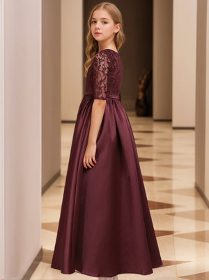 childrens silver bridesmaid dresses Cicinia Lace Junior Bridesmaid Dress, Terracotta main image 0