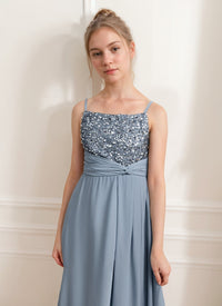 A-Line/Princess Spaghetti Straps Junior Girl Bridesmaid Dresses with Sequins