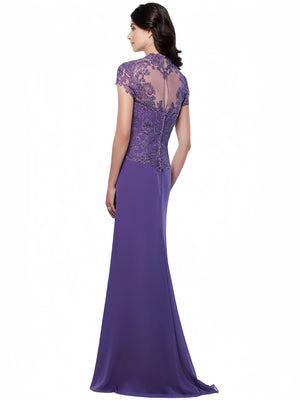 Trumpet/Mermaid Sweetheart Short Sleeves Floor-Length Mother of the Bride Dresses with Appliques Lace