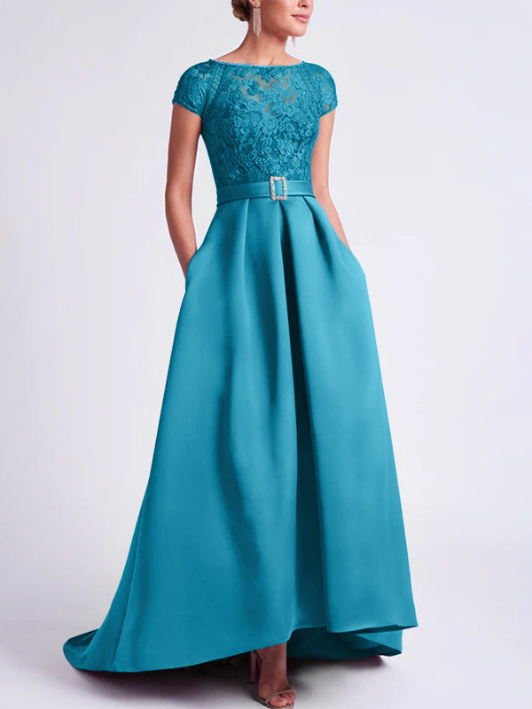A-Line/Princess Scoop Short Sleeves Mother of the Bride Dresses with Sequins