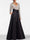 A字型/公主式晚礼服 深V领 长袖 落地长款 正式礼服 带口袋和亮片