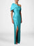 Sheath/Column Evening Dress One-Shoulder Half Sleeves Floor-Length Formal With Ruffles