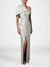 Sheath/Column Evening Dress One-Shoulder Half Sleeves Floor-Length Formal With Ruffles