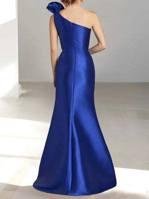 Trumpet/Mermaid Evening Dress One-Shoulder Sleeveless Split Side Mother Of The Bride Dresses