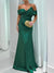 Mermaid/Trumpet Evening Dresss Sweetheart Off The Shoulder Floor-Length Formal Satin Dress Ruched