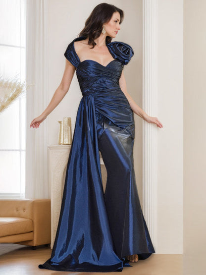 Trumpet/Mermaid Sweetheart Sleeveless Floor-Length Mother of the Bride Long Dresses with Bowknot